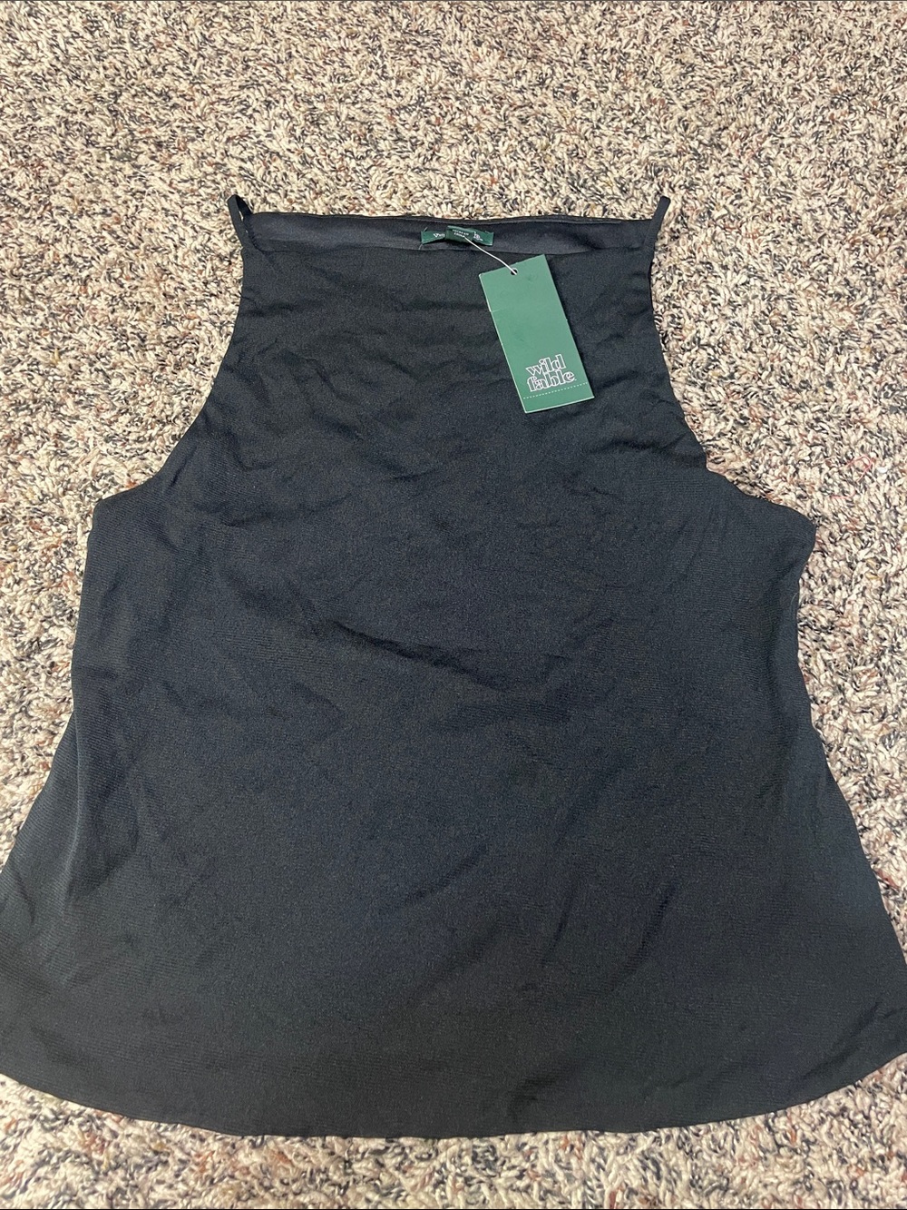 wild fable Black High Neck Camisole Tank M NWT
